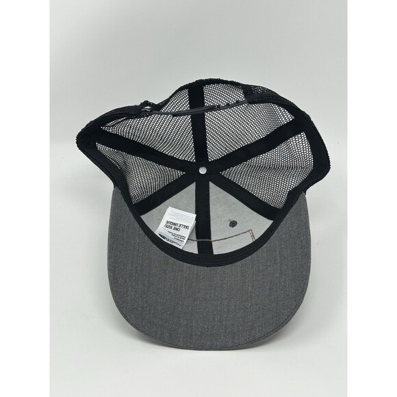 The North Face Mudder SnapBack Hat Gray Brown Leather Patch Mesh Trucker OSFA - Picture 7 of 9
